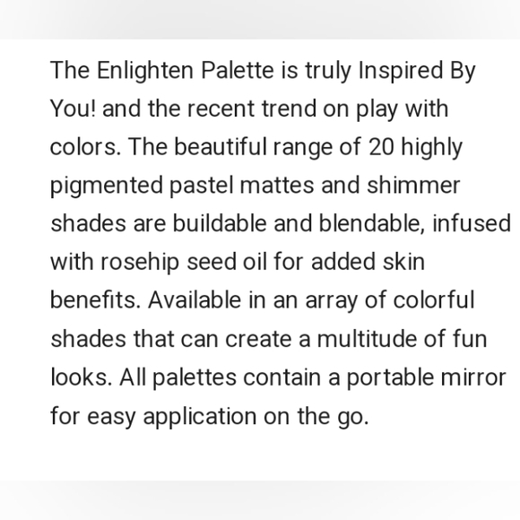 20 Bold Shades The Enlighten Eyeshadow Palette IBY Beauty - Picture 12 of 15